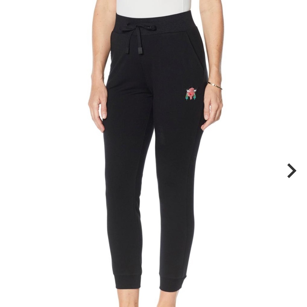 NWT Badgley Mischka Baby French Terry Joggers Black XL